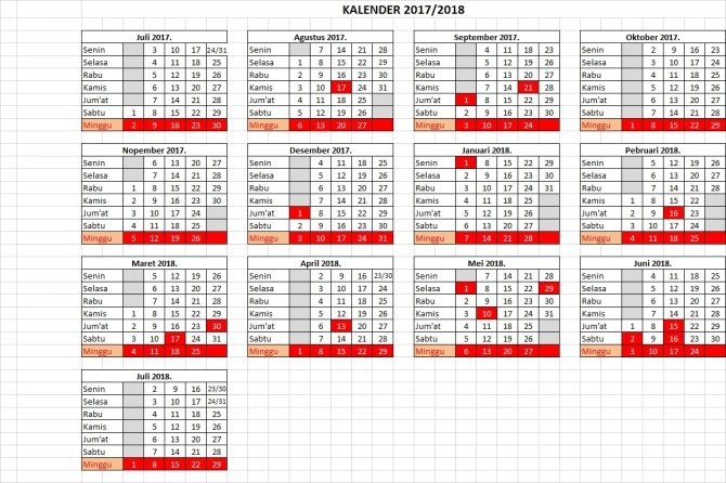 Kalender Akademik 2017/2018